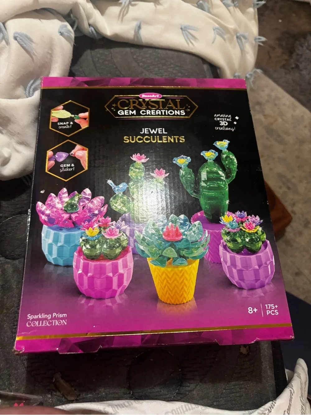 Crystal Succulents Kit - Green & Purple Decorative Plants crystal gem creations